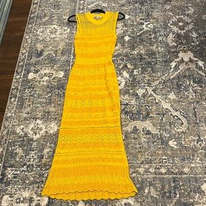 McQ SZ 2 Yellow Chenille Maxi Dress